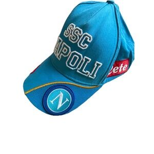 SSC Napoli Kappa Kimbo Soccer Hat Blue Embroidered Adjustable Cap